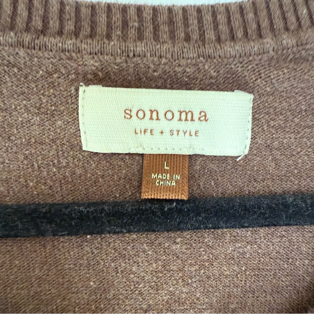Sonoma Brown Argyle Cardigan Sweater - Picture 2 of 4